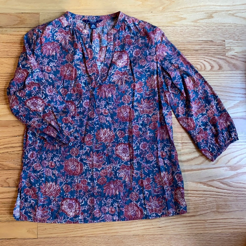3/4 sleeve floral blouse ***LAST CHANCE, will be donated soon***